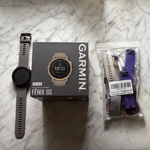 Garmin Fenix 6S Pro Solar Smartwatch - Black and Cream